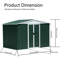 Abri de jardin de 8 po x 6 pi avec toit en apex et cadre en alliage d'aluminium avec porte coulissante-121497867-121497870