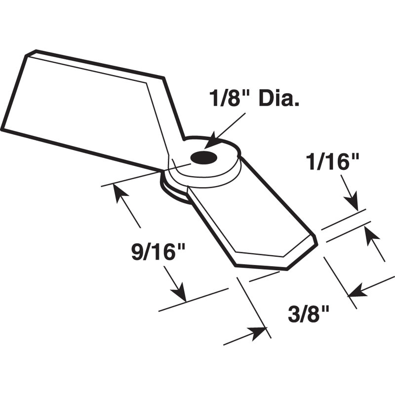 Turn Buttons, 1/16 in. Offset with a 9/16 in. Reach, Plastic, White