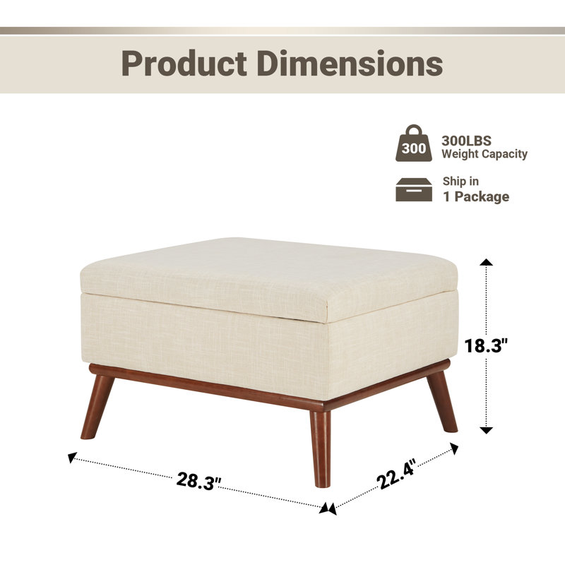 Repose-pieds avec rangement Jadier, Beige