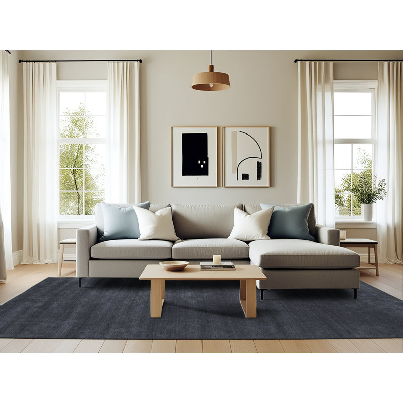 Tapis contemporain gris, Rectangle 6 pi x 9 pi