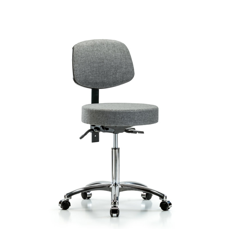 Tabouret de laboratoire Sarina, Roulettes, Gris, 22"