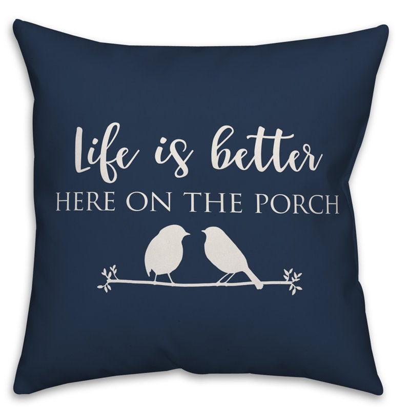 Outdoor Throw Pillow, Navy, 18" x 18"