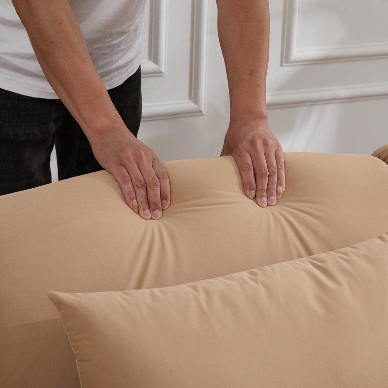 Canapé 3 places rétro avec coussins lombaires et tissu velours, khaki Velvet, Kaki