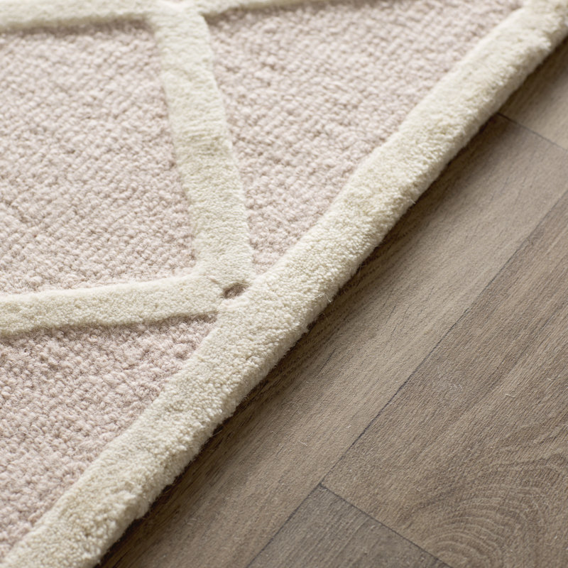 Tapis rose en laine crocheté à la main Swarthofthi, Rectangle 5 pi x 8 pi