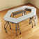 Rectangle Modular Training Table with Casters and Modesty Panel