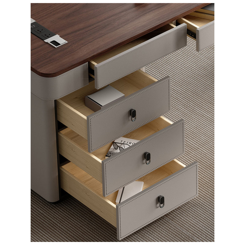 Bureau moderne en bois massif de luxe simple et moderne, H 29,53 po x l 70,87 po x P 27,56 po