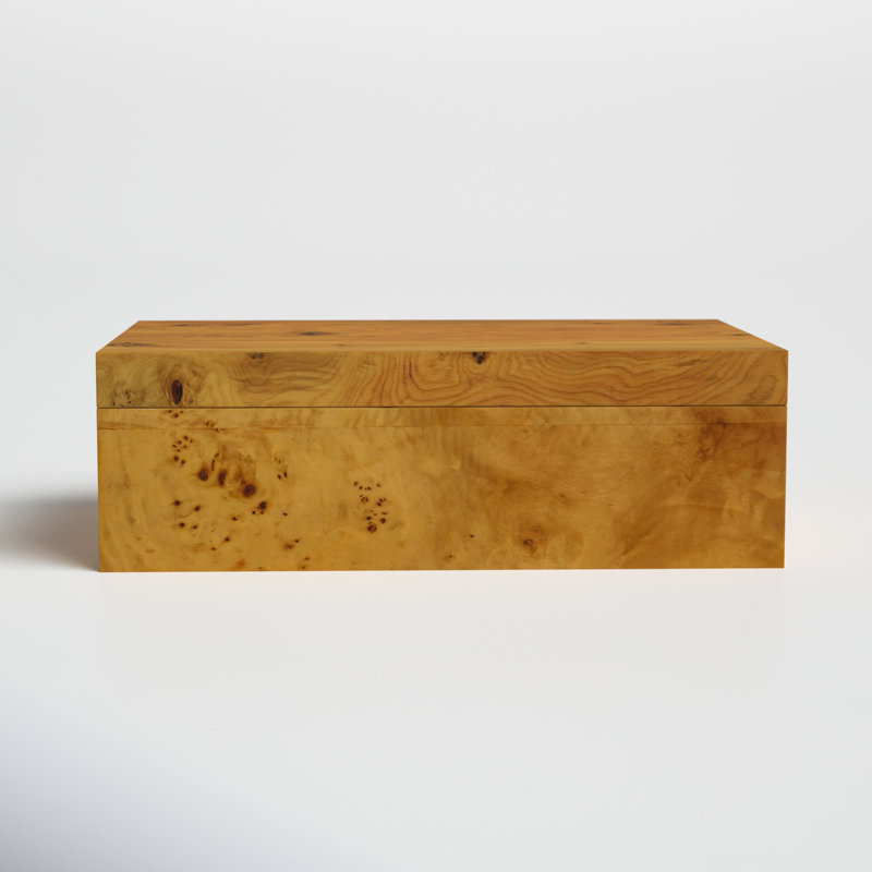 Niara Wooden Decorative Box, 3.25" H x 10" W x 6.5" D