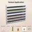 6-Tier White Widened Extended Storage Wall-Mounted Nail Polish Rack With Acrylic Dividers
