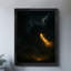 Art encadré noir, fantaisie sombre, cracheur de feu, art rétro, impressions encadrées-738064554