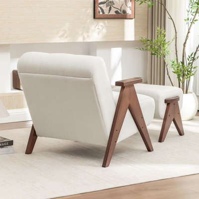 Chenice Upholstered Armchair With Ottoman