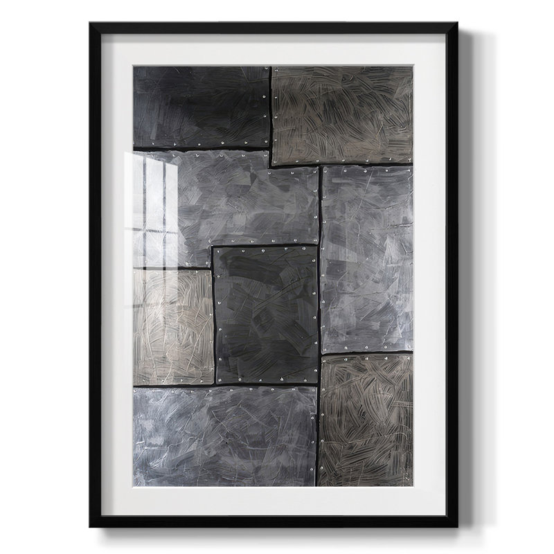 Steel Plates II - Impression encadrée, H 25,5 po x l 17,5 po, Noir
