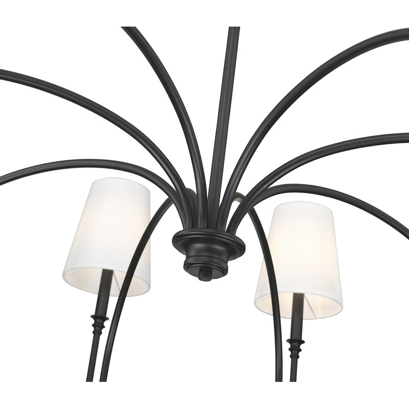 Parham Matte Black 8 Light Chandelier, Matte Black