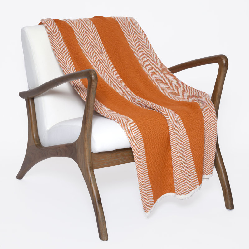 Knitted Throw Blanket, Orange