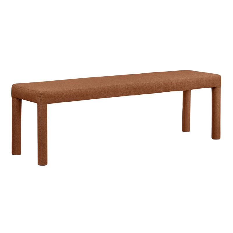 Dotty Upholstered Dining Bench, Rust Basketweave