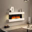 Ancil Metro Lane 132 cm W White Electric Fireplace Fireplace Insert