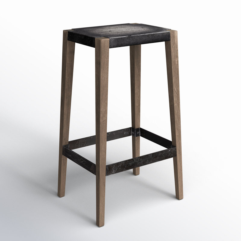 Nolani Counter Stool with Solid Wood Frame, Bar Stool (30" Seat Height), Light Brown