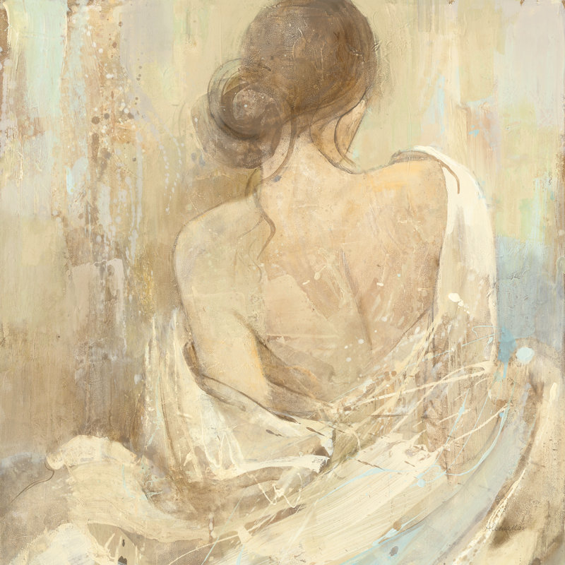 «Abstract figure Study I» par Albena Hristova - peinture sur toile tendue, H 20 po x l 20 po, Oui, Cadre simple argenté