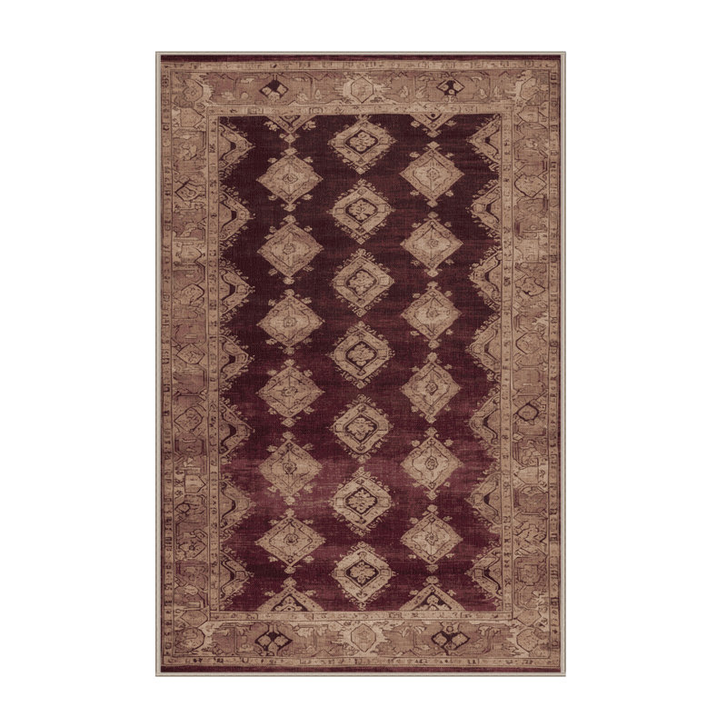 Machine Washable Overdyed Brown Area Rug, Rectangle 2' x 3'