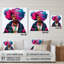 Rose et bleu, femme afro-américaine IV-598611288