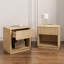 Table de chevet avec prise et port USB, table de chevet moderne avec station de charge et tiroir de rangement, design moderne pour petits espaces, couleur naturelle