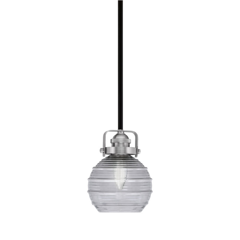 Mini-luminaire suspendu Easton, Noir mat/nickel brossé