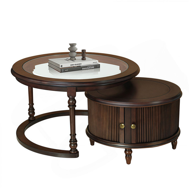 Ensemble de tables basses Modern Modern, Marron foncé