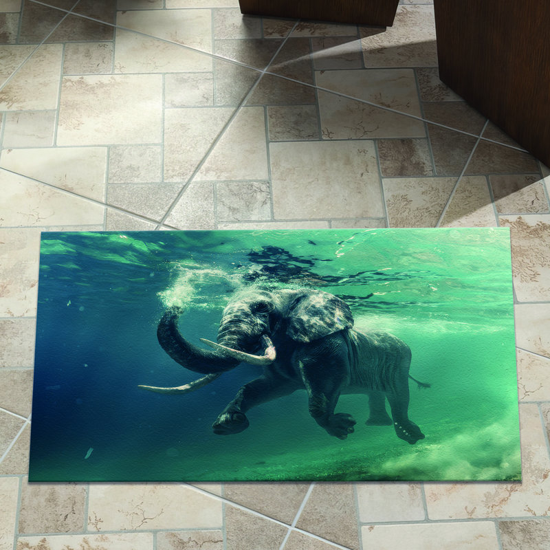 Floral Inspired Non Woven Thin Type Printed Rug Ideal for Accentuating Any Room Decor, Rectangle 1'8" x 2'4"