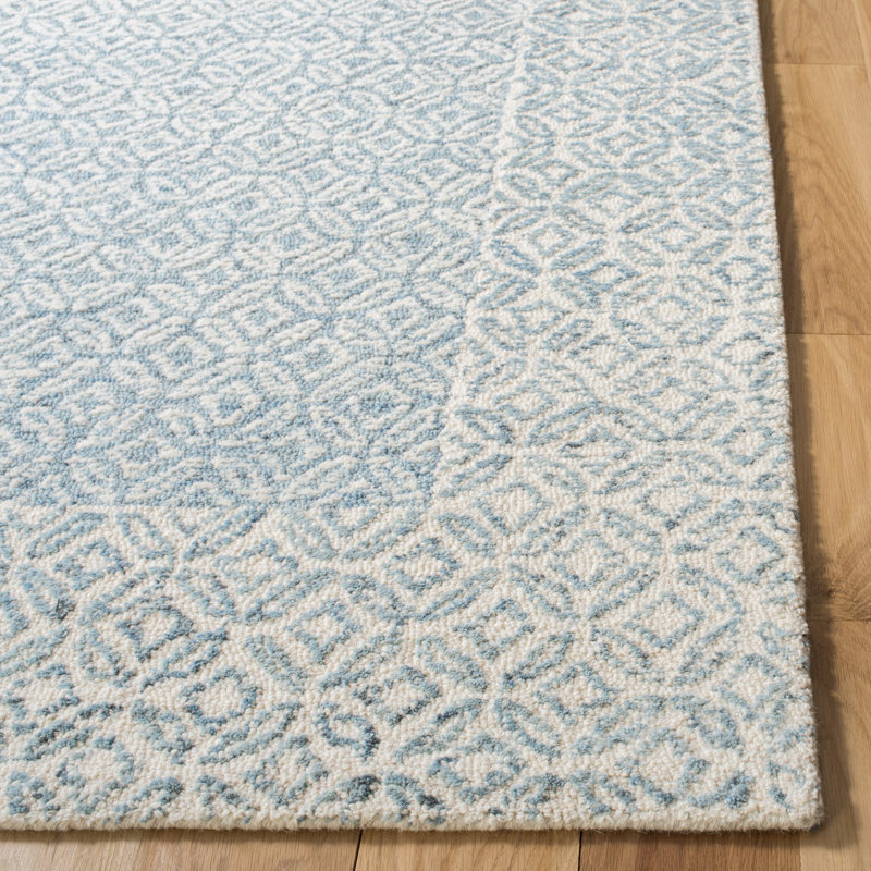 Tapis géométrique en laine / coton touffeté à la main Sandborn, Rectangle 2 pi 3 po x 4 pi