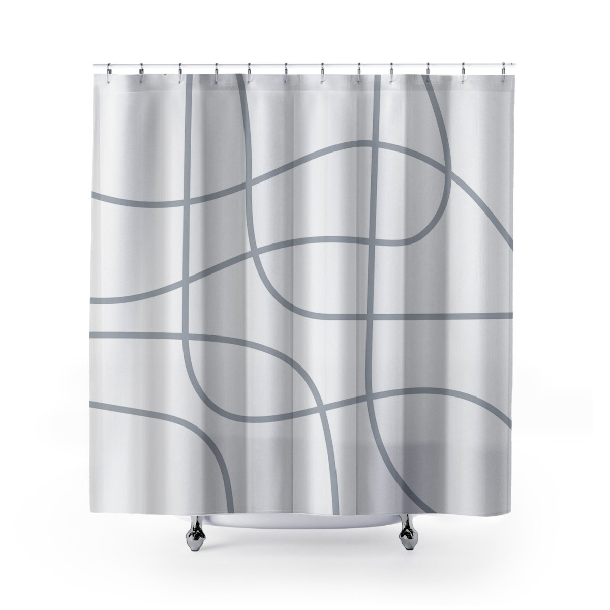 Coco Polyester Shower Curtain, Gray