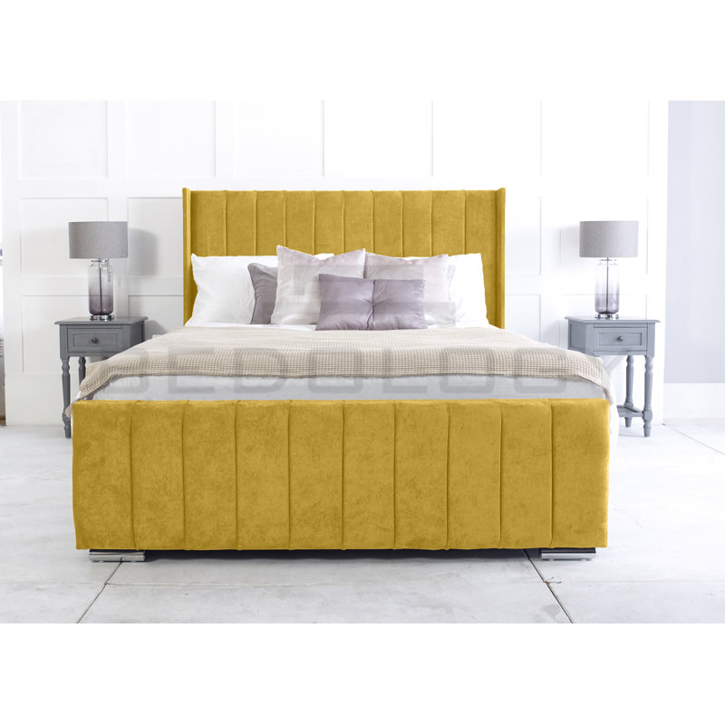 Anhat Upholstered Storage Bed, Superking (180 x 200 cm), Turmeric
