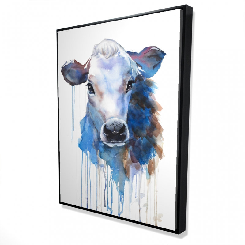 Watercolor Jersey Cow Print On Canvas, H 48 po x l 36 po