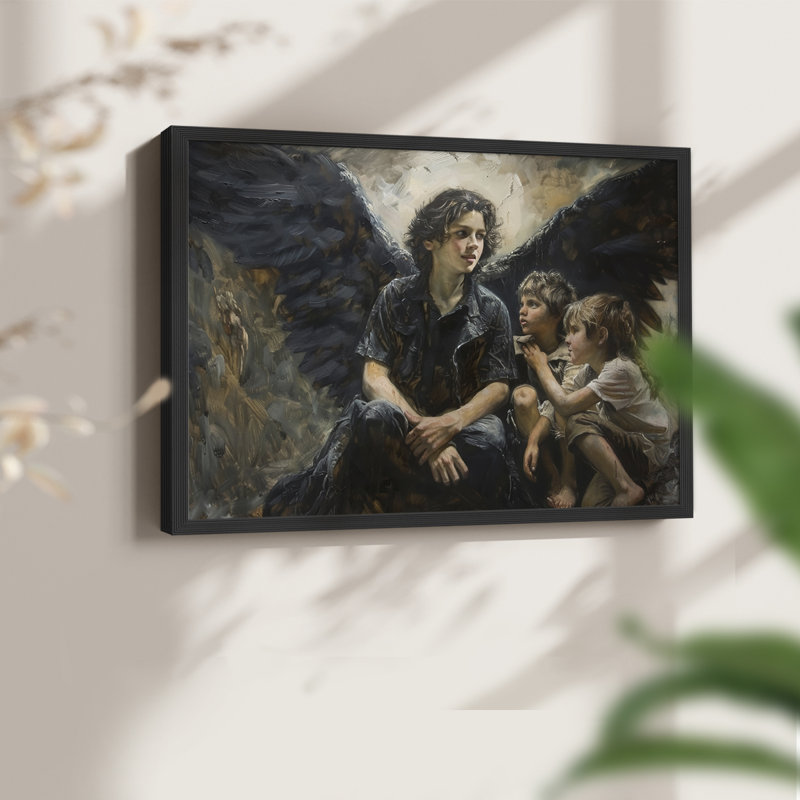 Angels From Above-XCVI - Impression encadrée - Restickable, Cadre noir, H 16 po x l 20 po