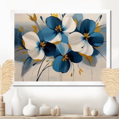 Sillent Arrangement of Poppies Aqua II - coquelicots, art mural
