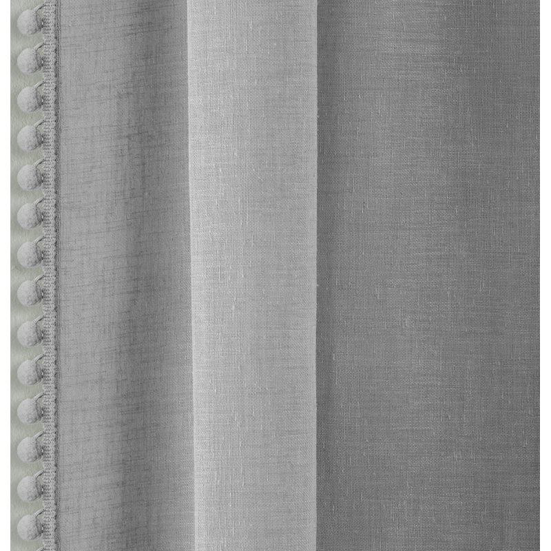 Duncansville Sheer Curtain Pair, 140cm Width x 137cm Drop, Grey