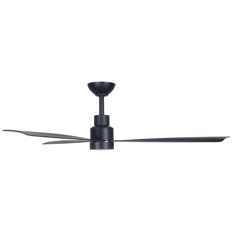 Simple 52" Led Indoor/outdoor Ceiling Fan, Black, Black