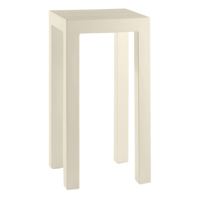 Jut Plastic Bar Table, Ecru
