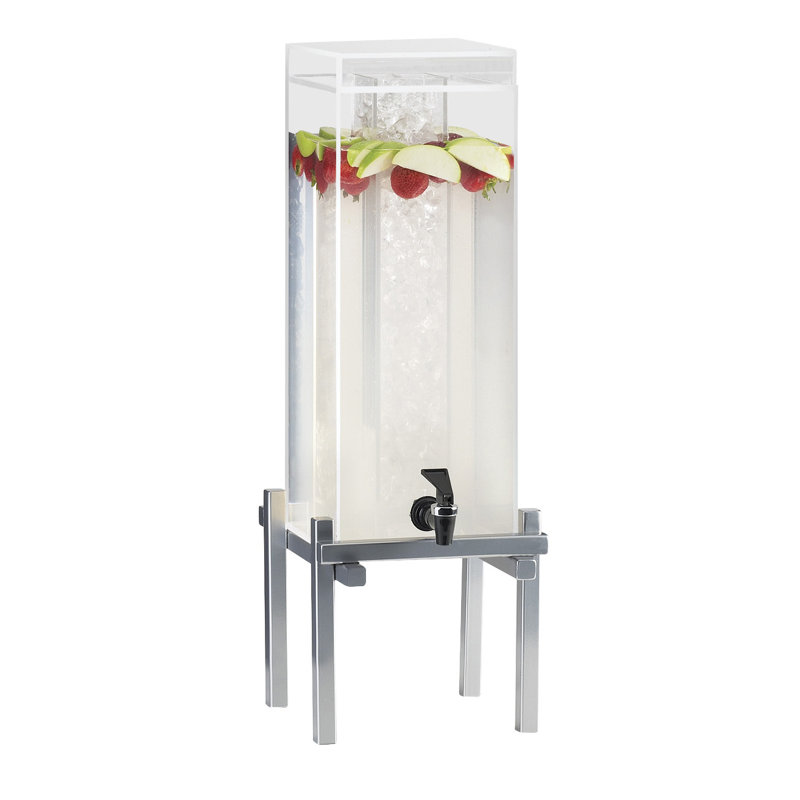 One By One 3 Gallon Beverage Dispenser with Chamber, 17.75" H x 10.25" W x 10.25" D, Silver