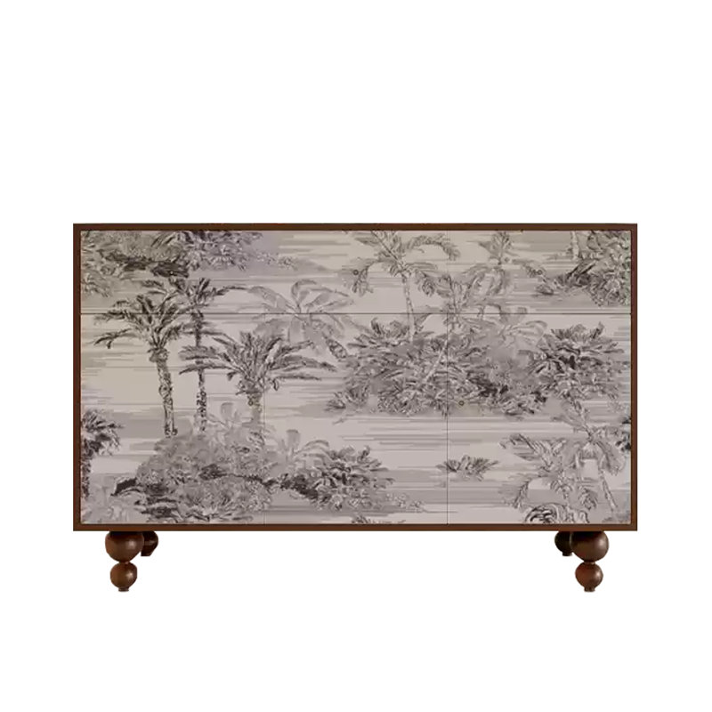 Armoire moderne pour vestibule et buffet, Noyer / noir / blanc