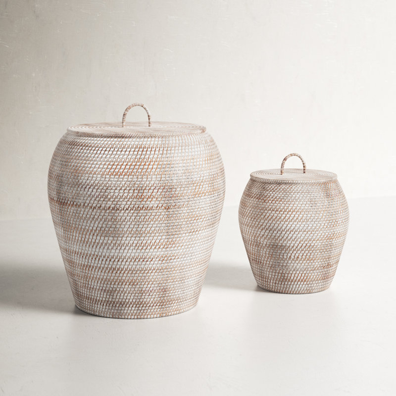 Birch Lane™ Wicker Basket, White Washed