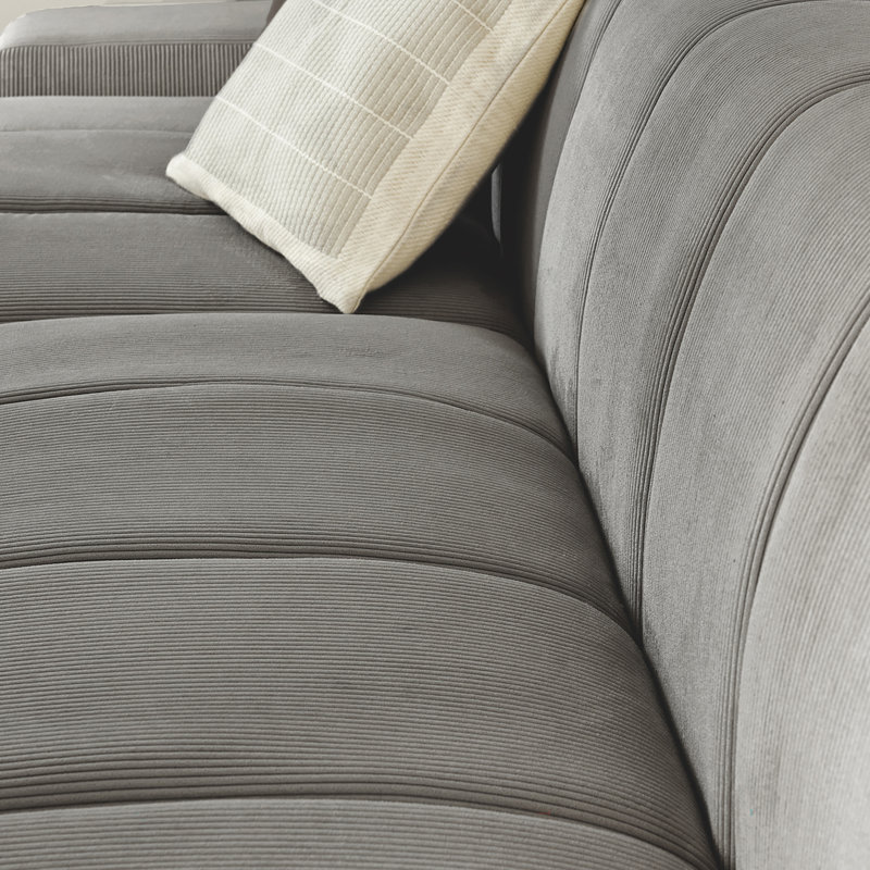 Charee Corner Sectional, Left Hand Facing, Grey Corduroy