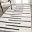 Colline Berber Stripe Shag White/Gray Rug-1853748480