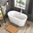 66.38" x 31.75" Freestanding Soaking Acrylic Double Ended Bathtub with Wide Rim-50836901