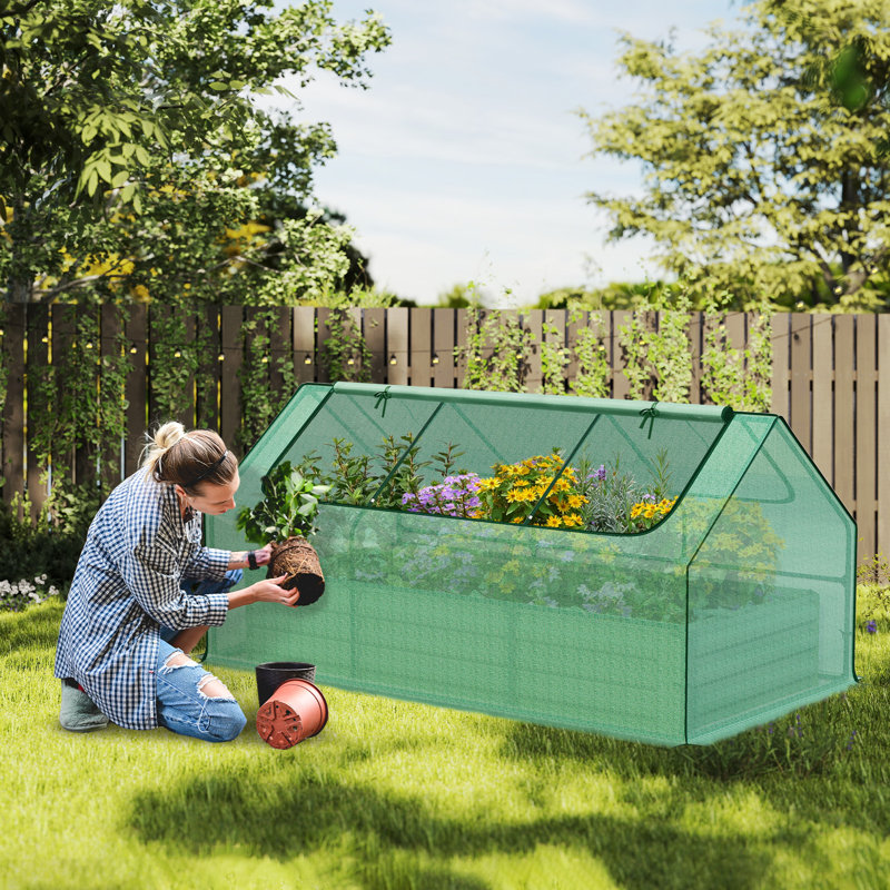 Lit de jardin surélevé 6 x 3 x 3 pi Aoodor avec mini serre