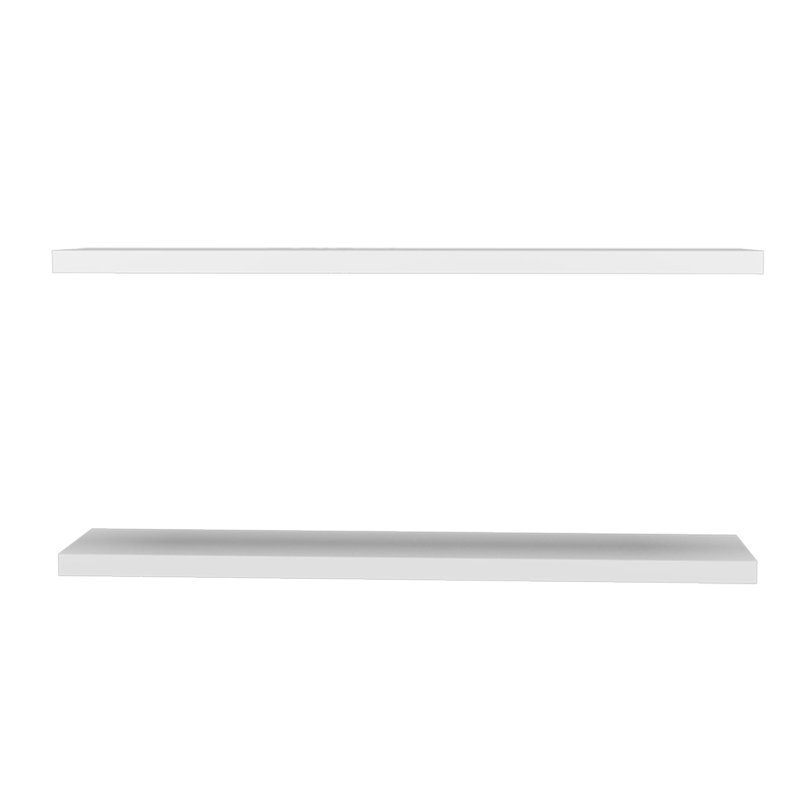 Benessa 2 Piece Floating Shelf, 3.8cm H x 120xm W x 25cm D, White