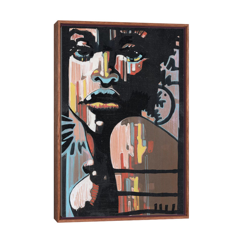 Jazz In The Dark by Fernan Mora - Print on Canvas, 66.04 cm H x 45.72 cm W, Classic Brown Wood Framed