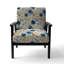 Fauteuil d'appoint rembourré Boho White Blue Hibiscus Flowers I