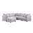 Modern Sofa Penelope 94.5" Linen Fabric Reversible L-Shape Sectional Sofa With Ottoman And Pillows