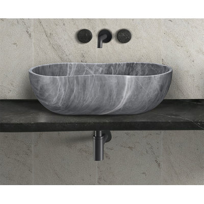 Carrara Gray Natural Marble Bathroom Vessel Sink