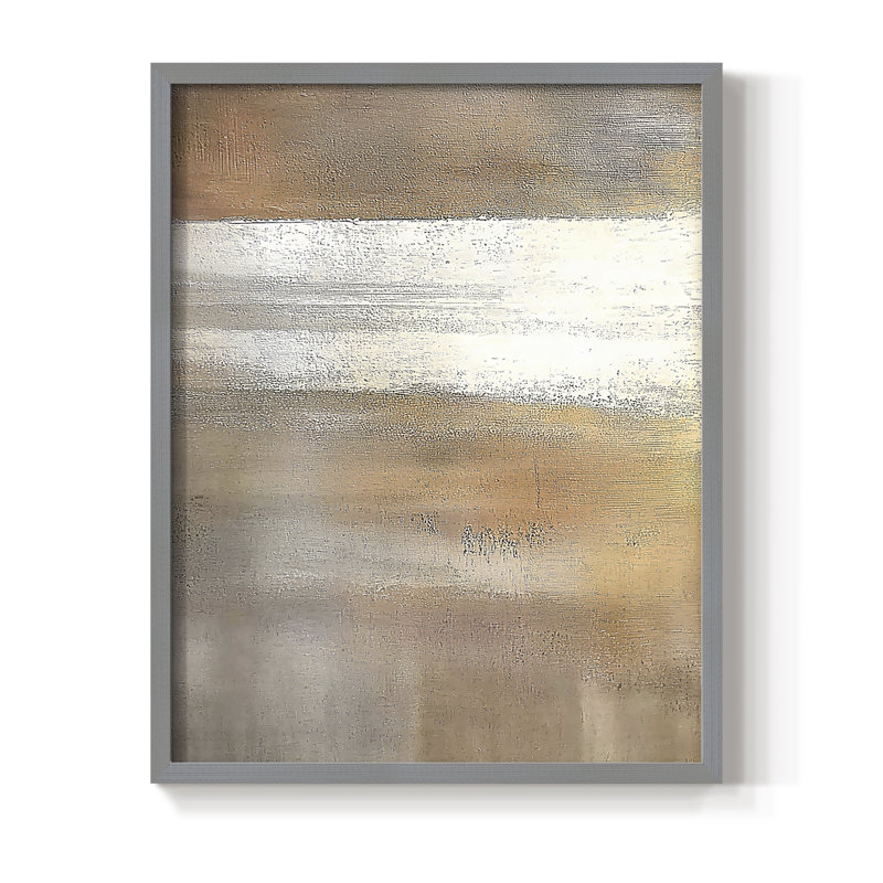 Abstrait, encadré, prêt à accrocher , Gris, H 10 po x l 8 po