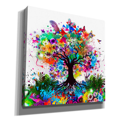 «Kaleidoscope Tree White», art mural sur toile